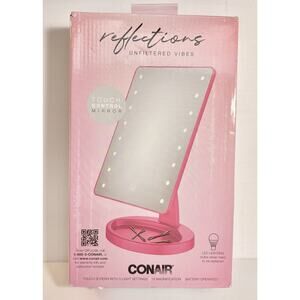 Conair Reflections Touch Mirror NEW HOT PINK 1x Magnification Battery Makeup